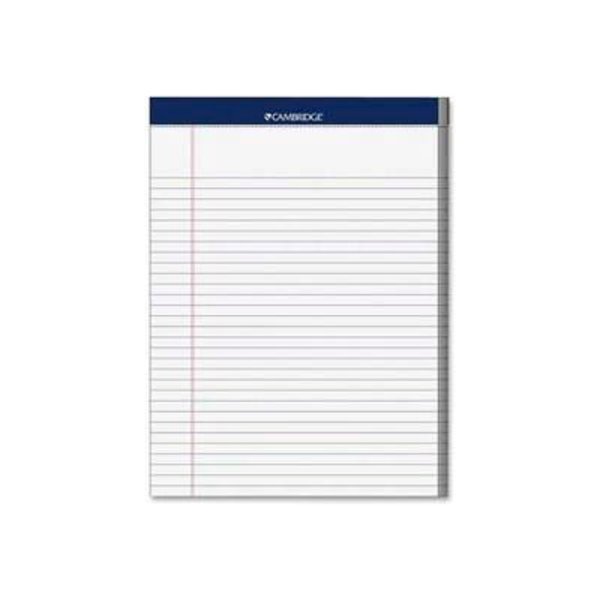 Mead Products Mead® Cambridge Legal Pad, 8-1/2" x 11", 20 lb, Wide Ruled, White, 70 Sheets/Pad 59872
